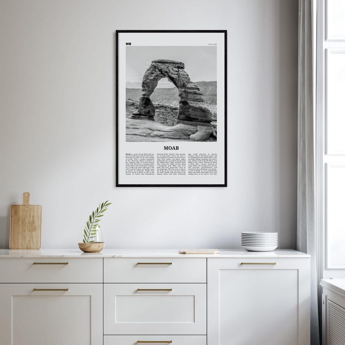 Moab Black and White Travel Poster, Utah USA - Image 2