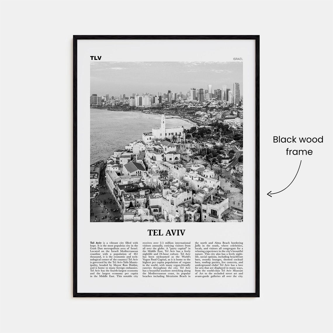 Tel Aviv Black And White No. 2, Travel Poster - Image 3