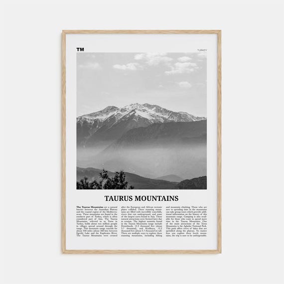 Taurus Mountains Print Black And White Taurus Mountains Wall Art Taurus Mountains Poster Taurus Mountains Photo Taurus Mountains Dcor