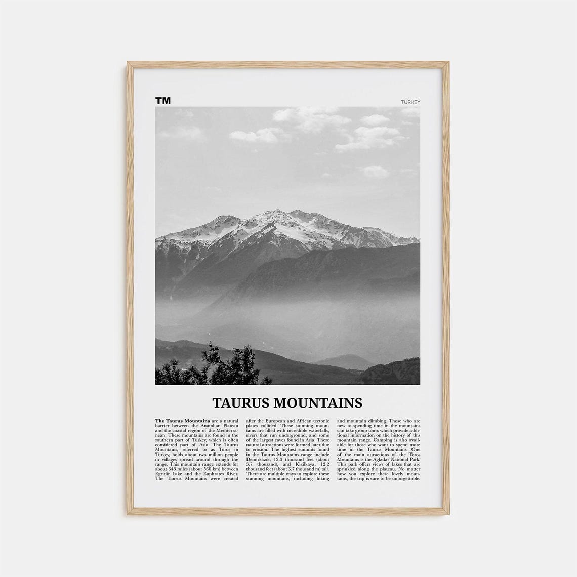 Taurus Mountains Print Black And White Taurus Mountains Wall Art Taurus Mountains Poster Taurus Mountains Photo Taurus Mountains Dcor