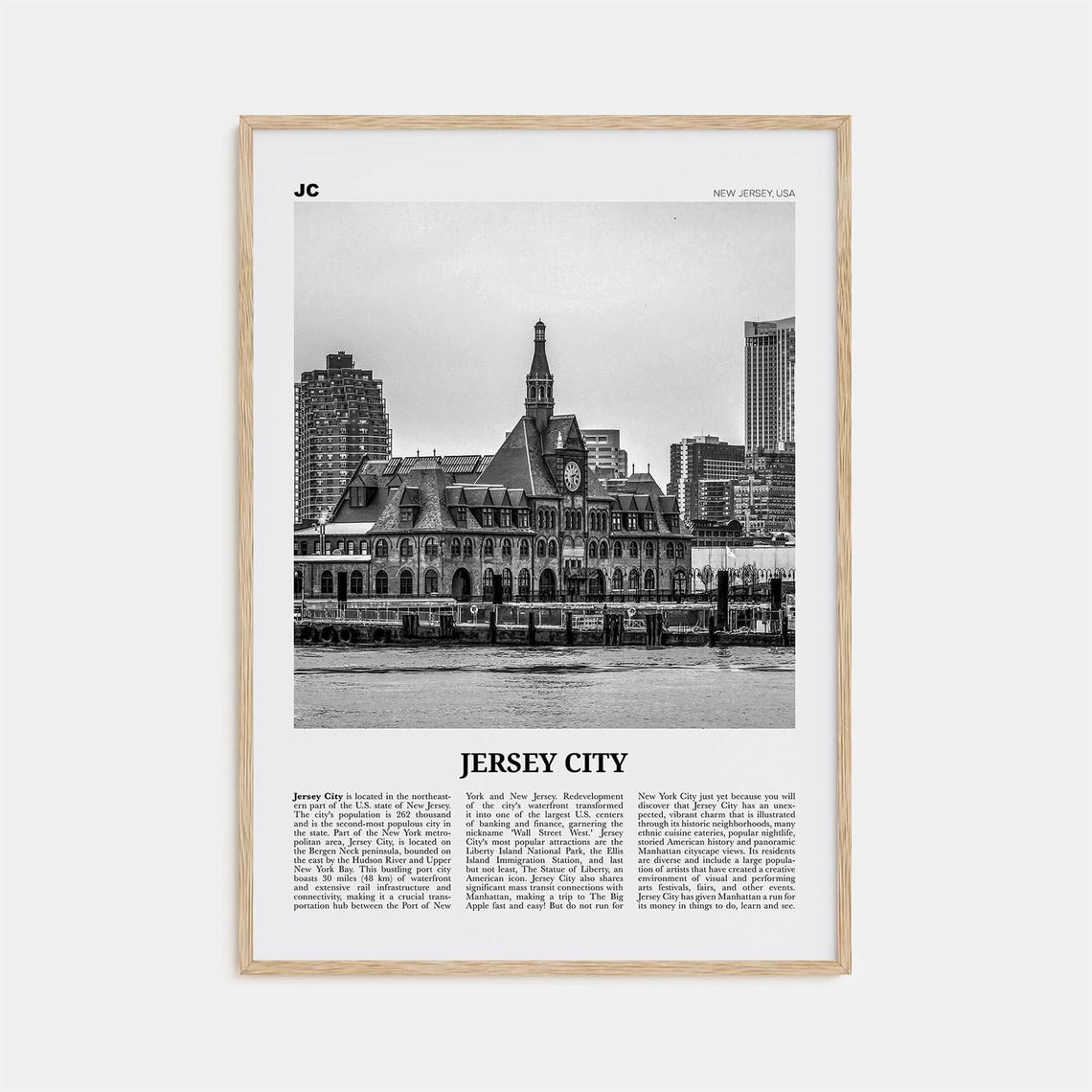 Jersey City Print Black And White No 2 Jersey City Wall Art Jersey City Poster Jersey City Photo New Jersey Usa United States America