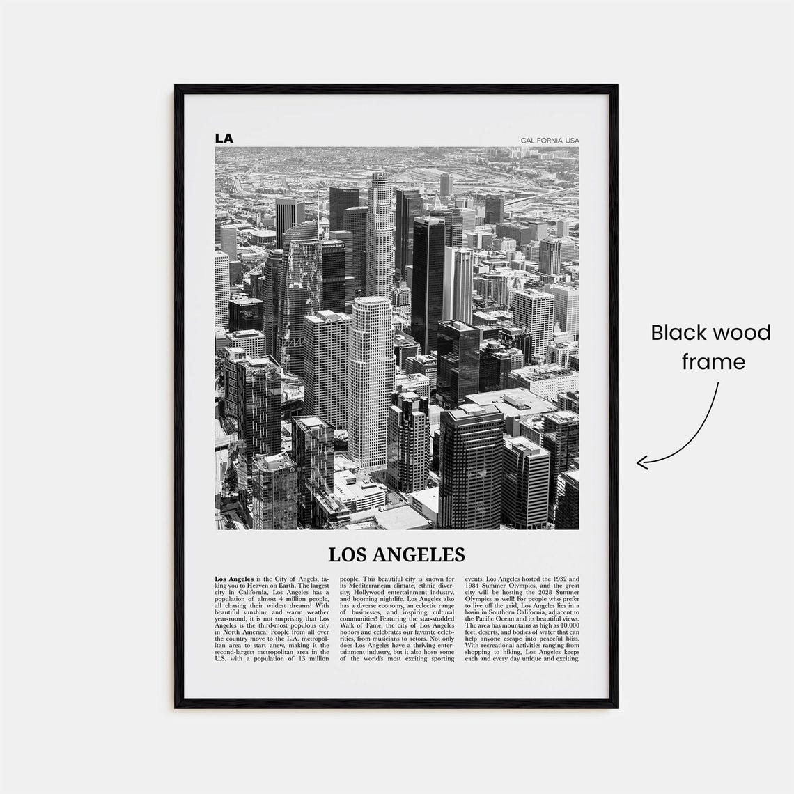 Los Angeles Print Black And White No 5 Los Angeles Wall Art Los Angeles Poster La California Usa United States North America - Image 3