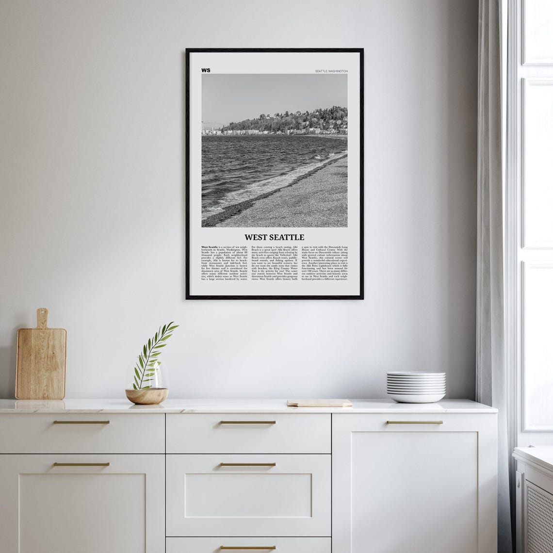 West Seattle Black And White Travel Poster - Image 2