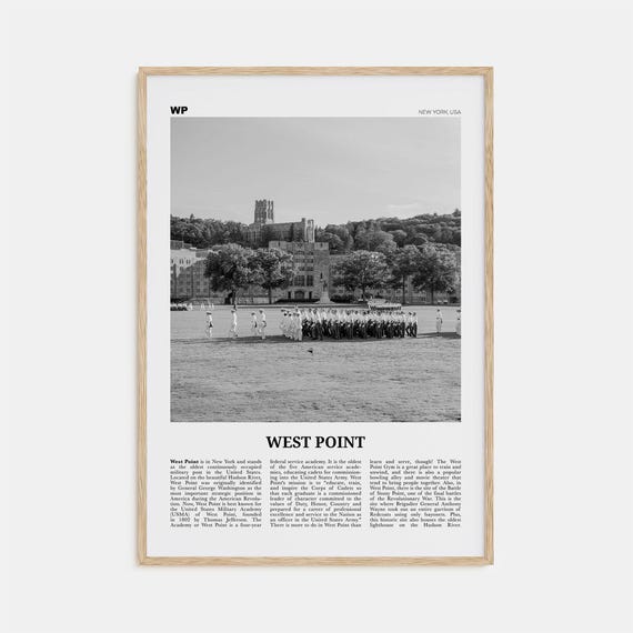 West Point Black and White Travel Poster, New York