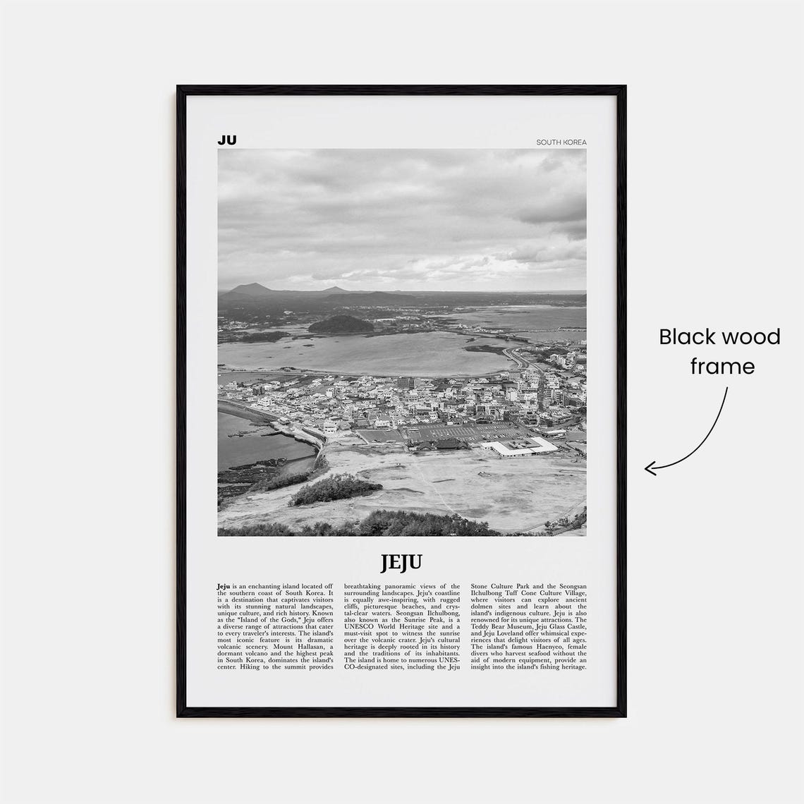 Jeju City Print Black And White Jeju Wall Art Jeju Poster Jeju Photo Jeju Wall Dcor Jeju Map South Korea - Image 3