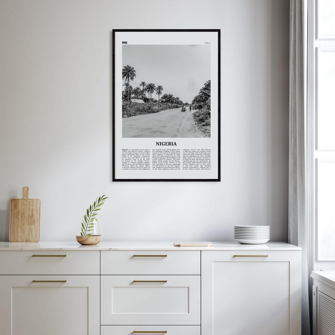 Nigeria Black and White No. 1 Art Print, Abuja Lagos - Image 2