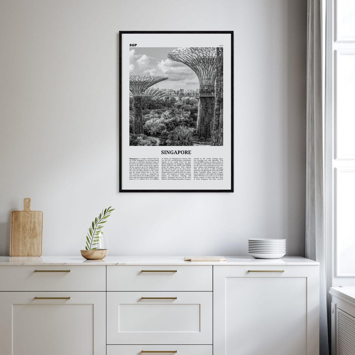 Singapore Print Black And White No 4 Singapore Wall Art Singapore Poster Singapore Photo Singapore Wall Decor Malay Malaysia Asia - Image 2