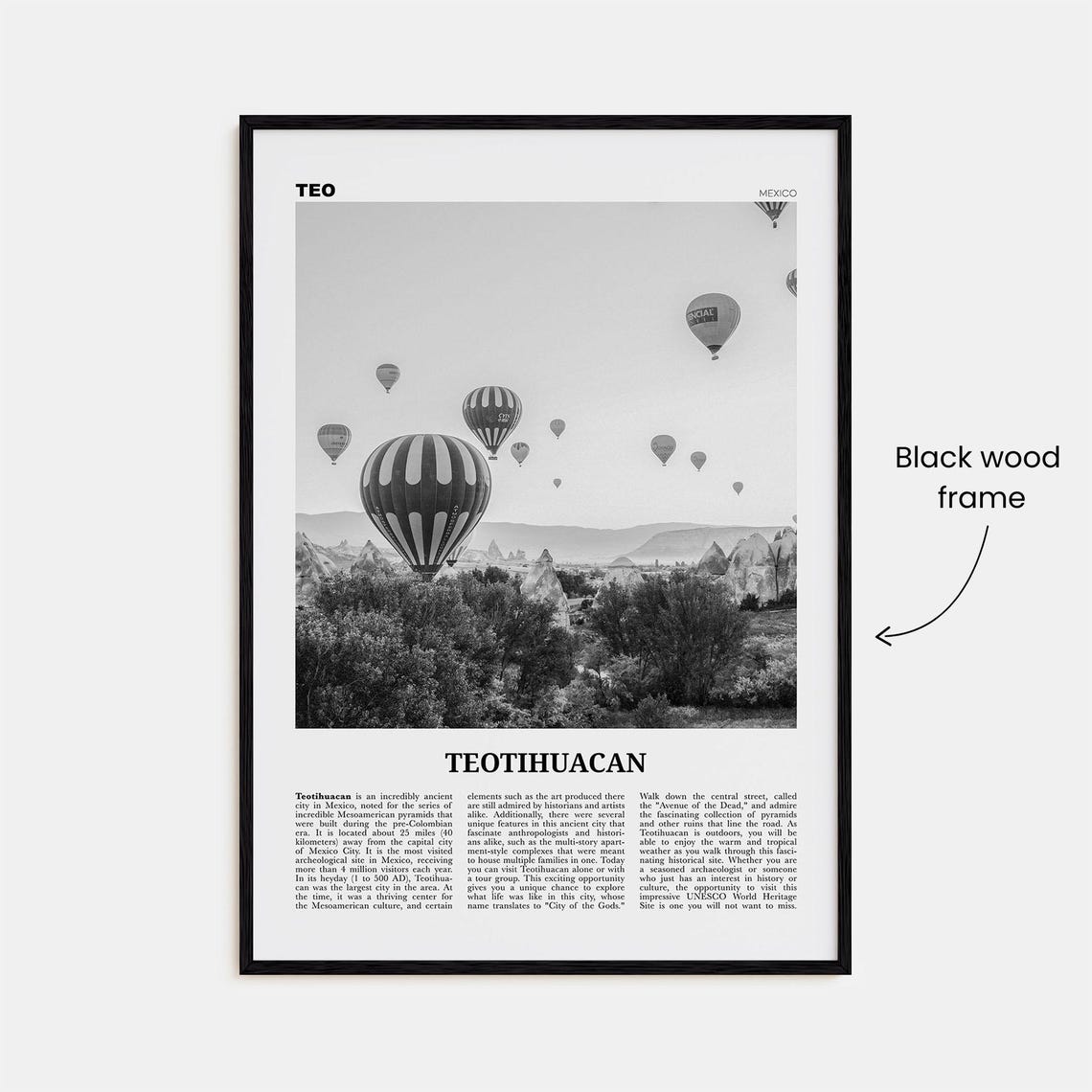Teotihuacan Print Black And White Teotihuacan Wall Art Teotihuacan Poster Teotihuacan Photo Teotihuacan Wall Dcor Mexico - Image 3