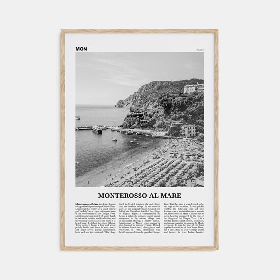 Monterosso Al Mare Black and White Travel Poster