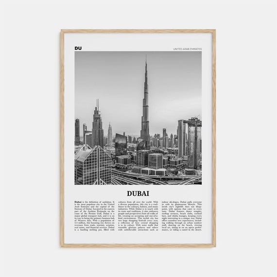 Dubai Black And White No. 2 UAE Photo Poster Print