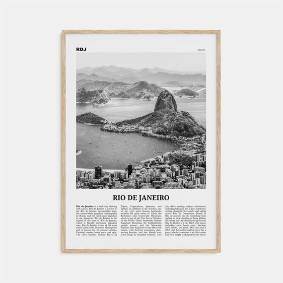 Rio De Janeiro Black And White Travel Poster