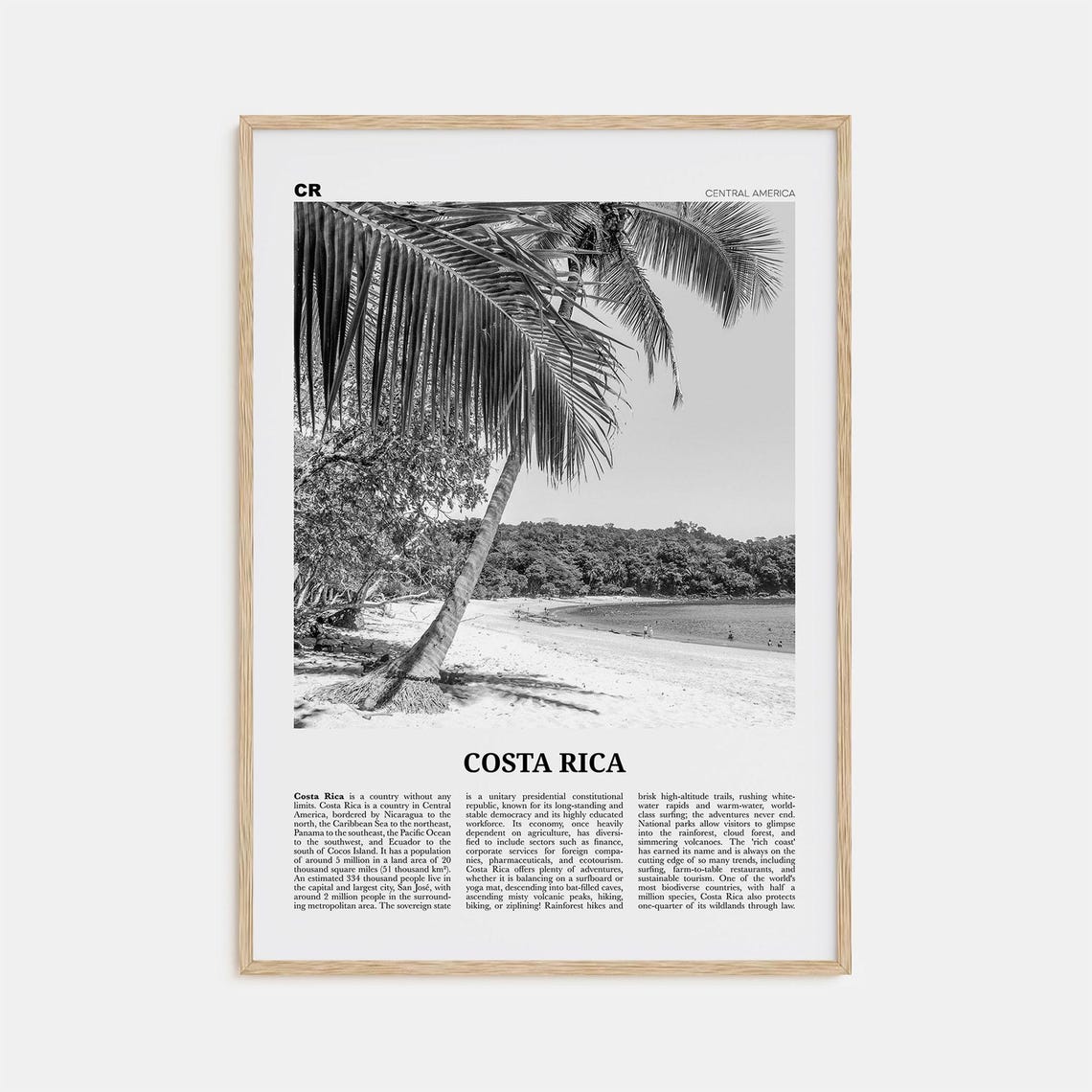 Costa Rica Black and White No. 2 Art Print