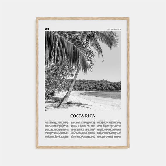 Costa Rica Black and White No. 2 Art Print