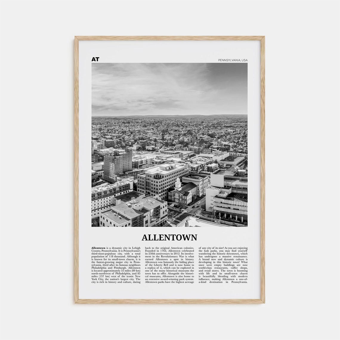 Allentown Print Black And White Allentown Wall Art Allentown Poster Allentown Photo Allentown Wall Dcor Pennsylvania Usa