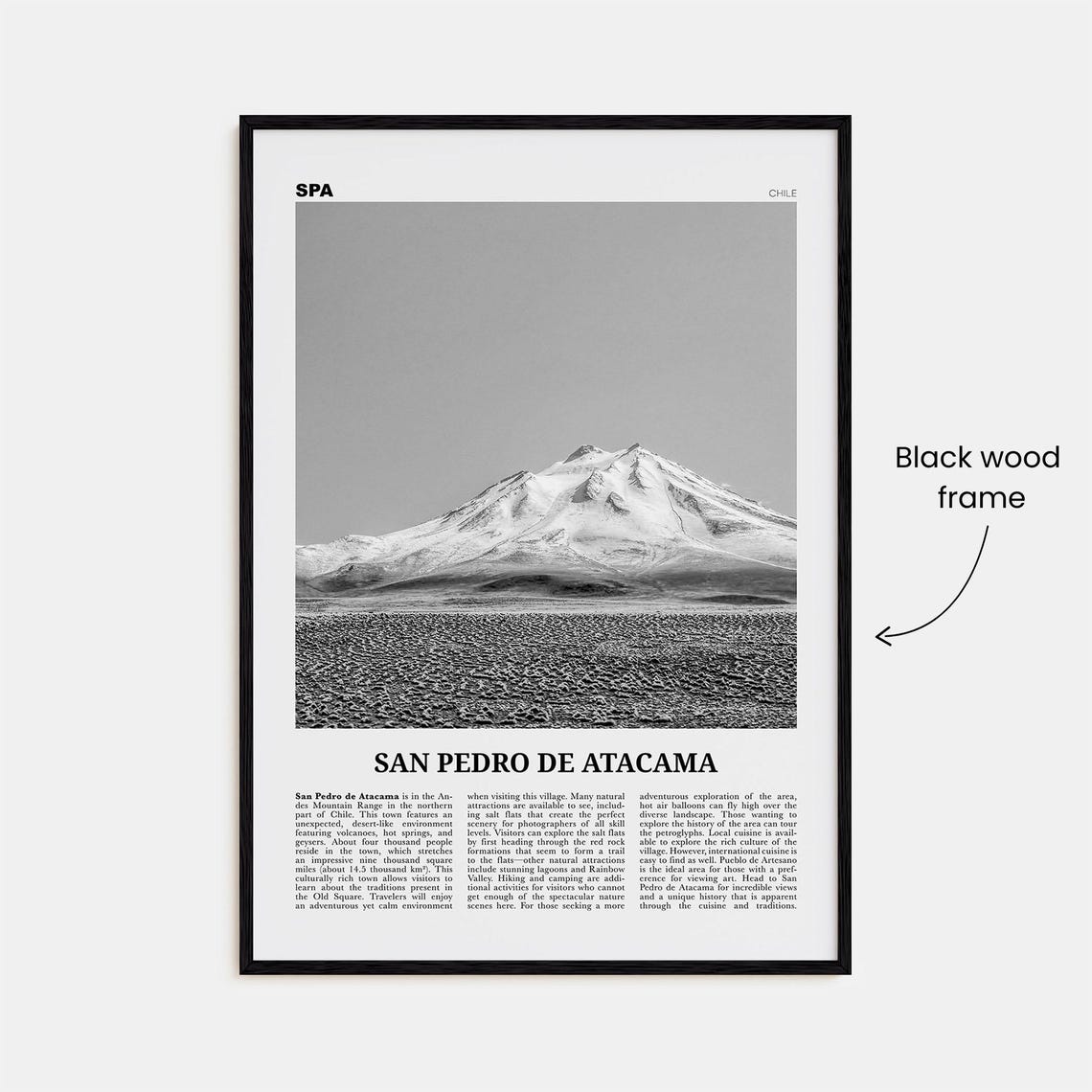 San Pedro De Atacama Black And White Art Print - Image 3