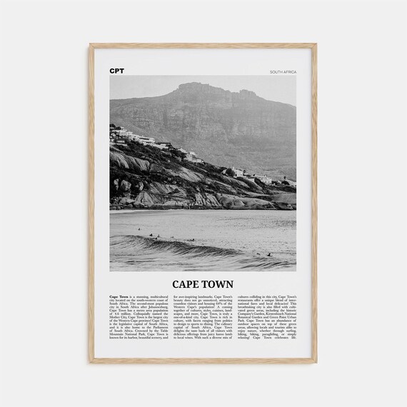 Cape Town Print Black And White No 2 Cape Town Wall Art Cape Town Poster Cape Town Photo Cape Town Wall Decor South Africa