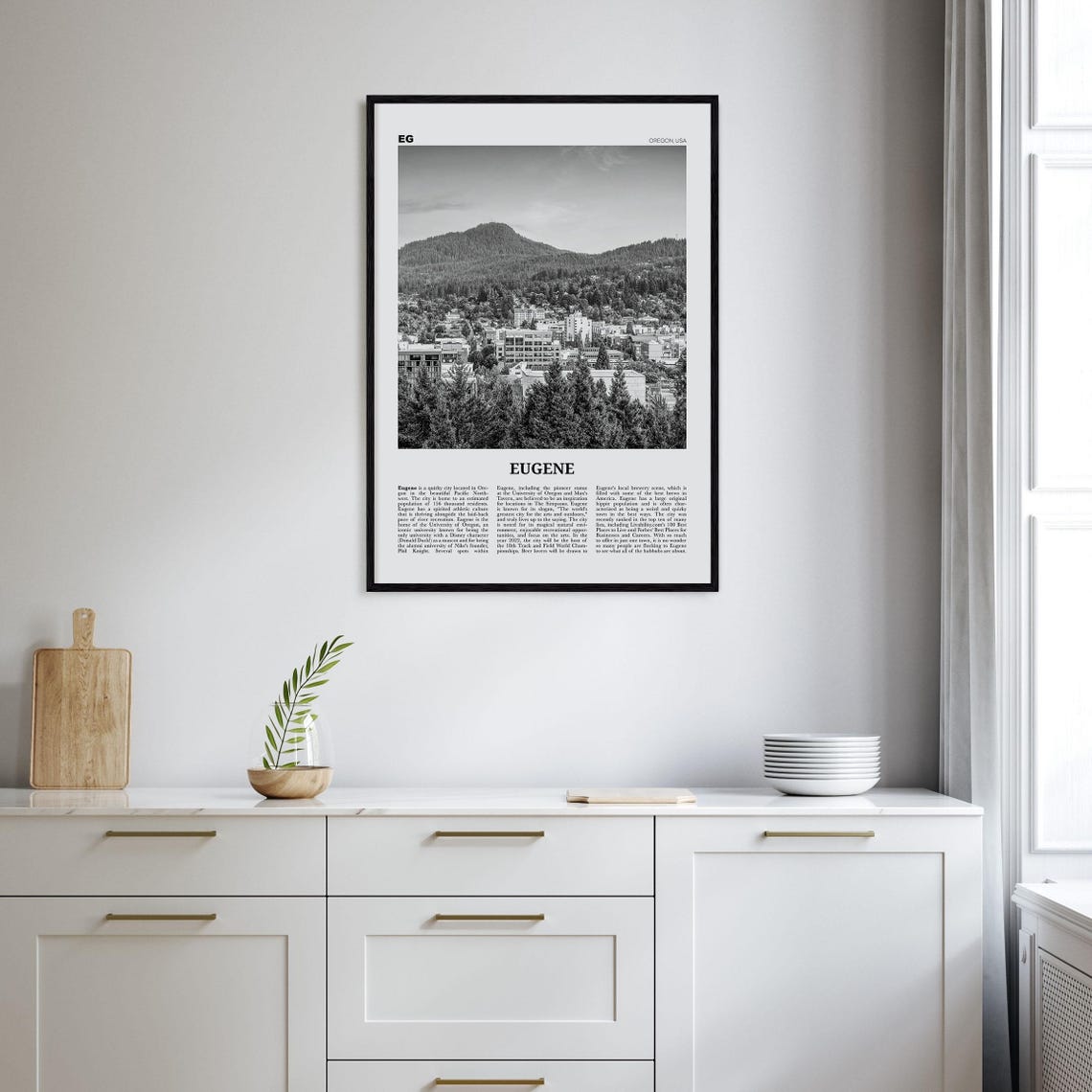 Eugene Black And White Poster, Oregon USA - Image 2