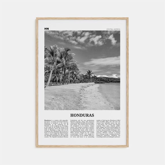 Honduras Black and White Travel Poster, Tegucigalpa