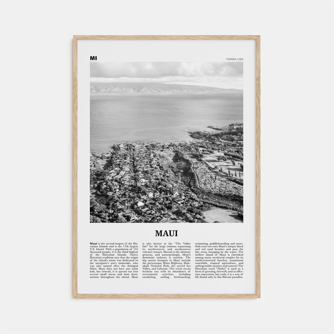 Maui Print Black And White No 2 Maui Wall Art Maui Poster Maui Photo Maui Wall Dcor Hawaii Usa United States North America