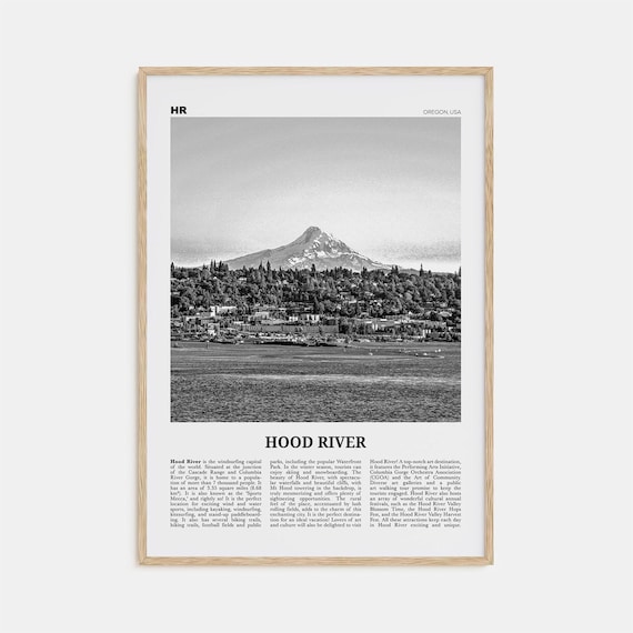 Hood River Black and White Travel Poster, Oregon