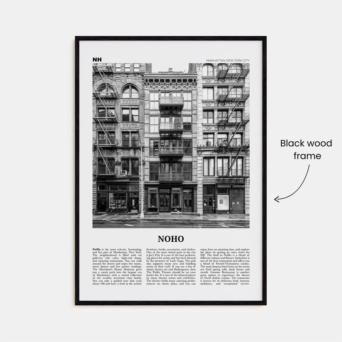 NoHo Black And White Travel Poster, New York City - Image 3