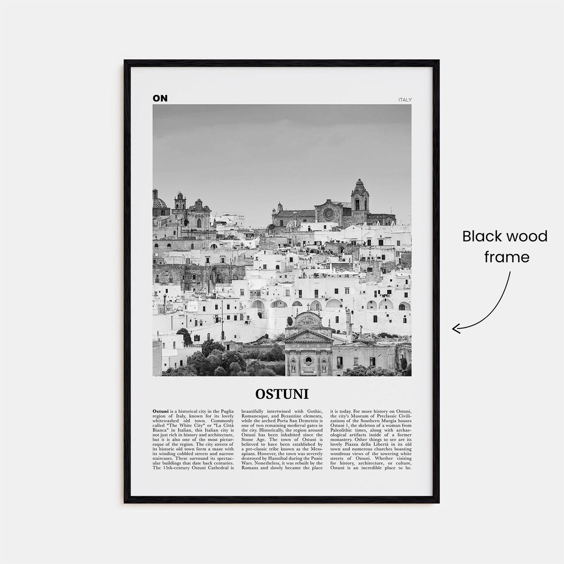 Ostuni Map, Italy Puglia Travel Poster - Image 3
