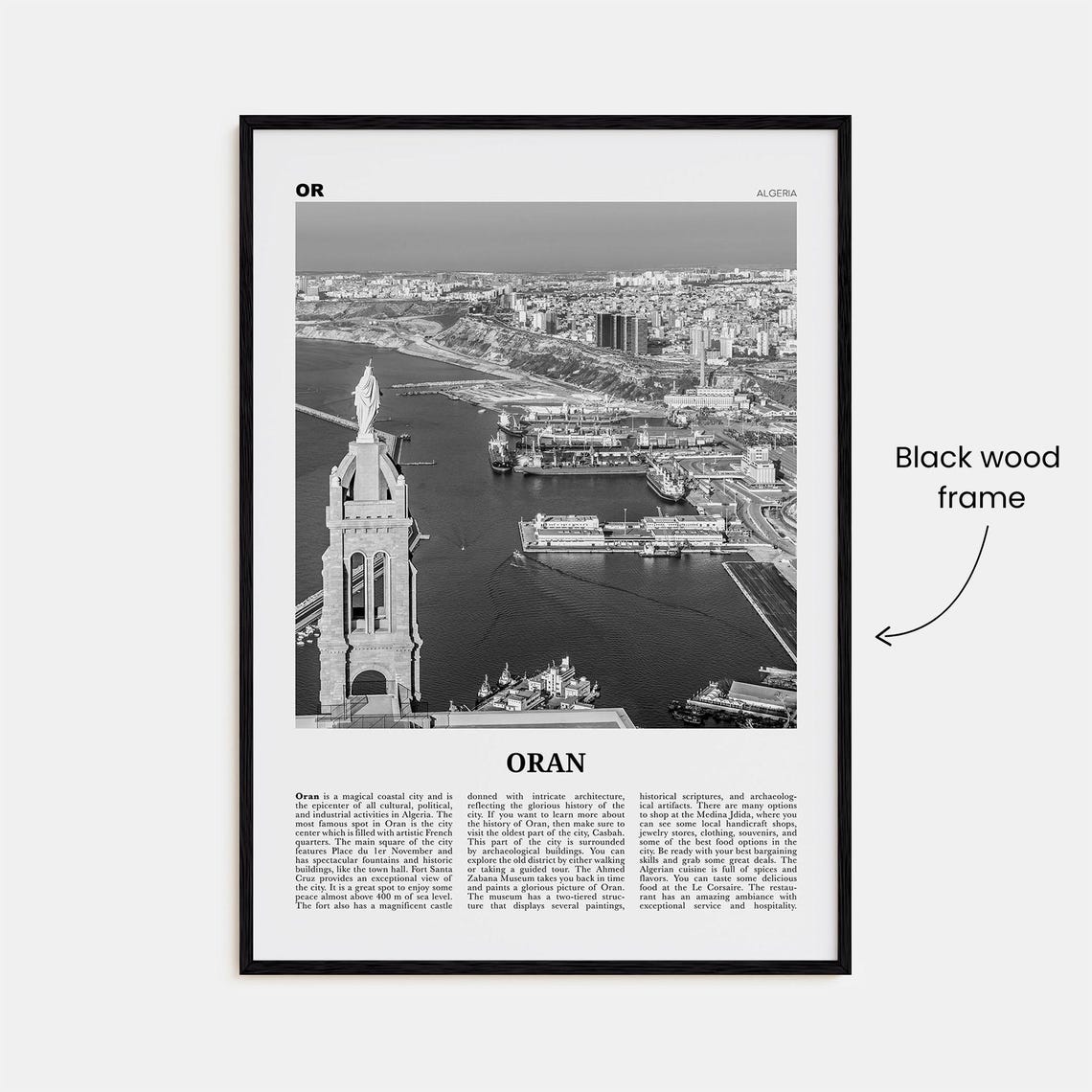 Oran, Algeria Black And White Travel Art Print - Image 3