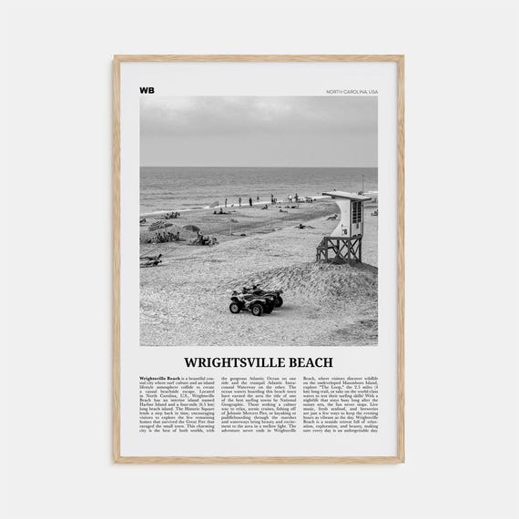 Wrightsville Beach Black and White No. 2 Travel Poster