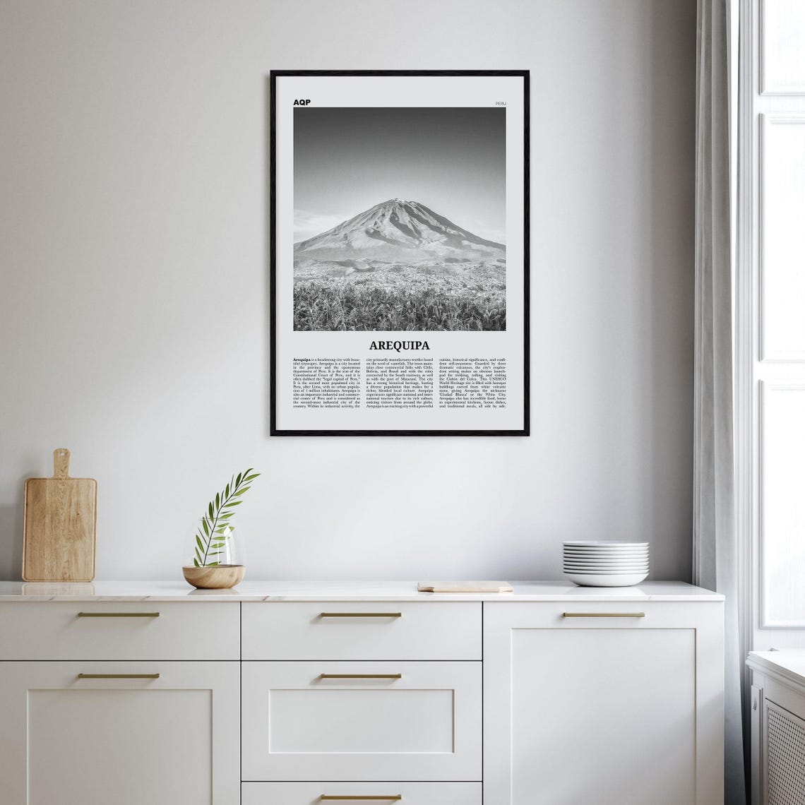 Arequipa Black and White Travel Poster, Peru, South America - Image 2