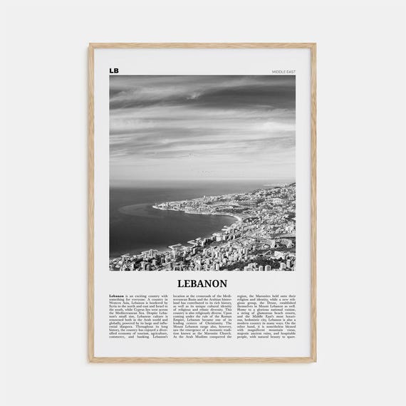 Lebanon Black And White No. 1 Middle East Travel Poster