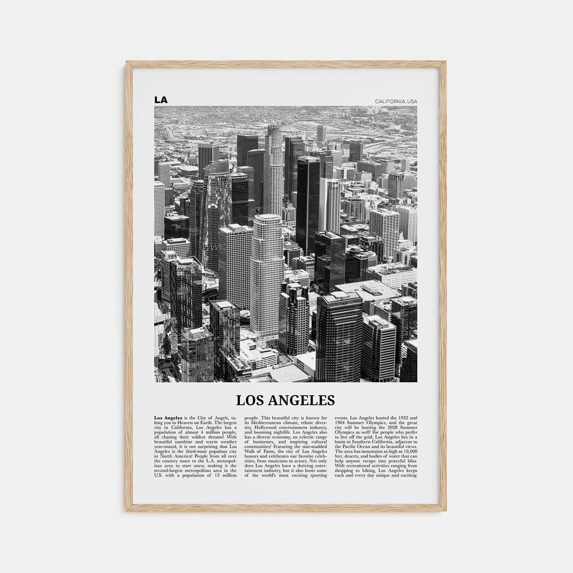 Los Angeles Print Black And White No 5 Los Angeles Wall Art Los Angeles Poster La California Usa United States North America