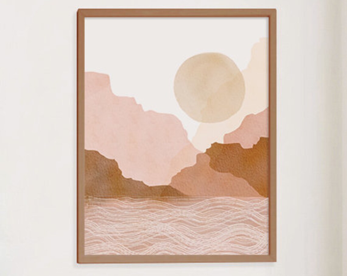 Abstract Landscape Art Print Abstract Mountain Minimalist Art Print Modern Abstract Wall Art - Image 3