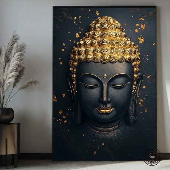 Buddha Wall Art Framed Poster Painting Zen Decor Asian