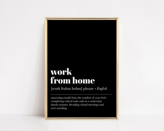 Office Wall Art Home Office Decor Work From Home Definition Print Office Wall Decor Funny Home Decor Wall Art