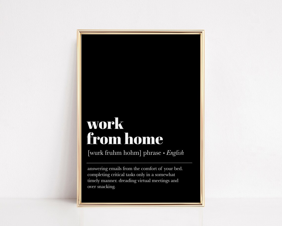 Office Wall Art Home Office Decor Work From Home Definition Print Office Wall Decor Funny Home Decor Wall Art
