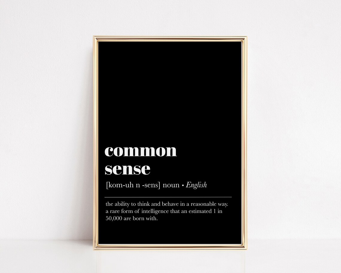 Funny Office Decor Common Sense Definition Print Funny Home Office Wall Art Work From Home Dorm Decor