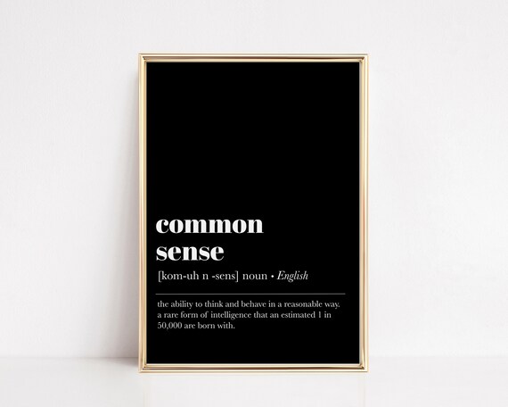 Funny Office Decor Common Sense Definition Print Funny Home Office Wall Art Work From Home Dorm Decor