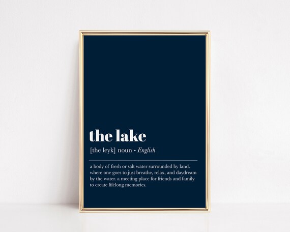 Lake House Definition Art Print, Lake Life Sign