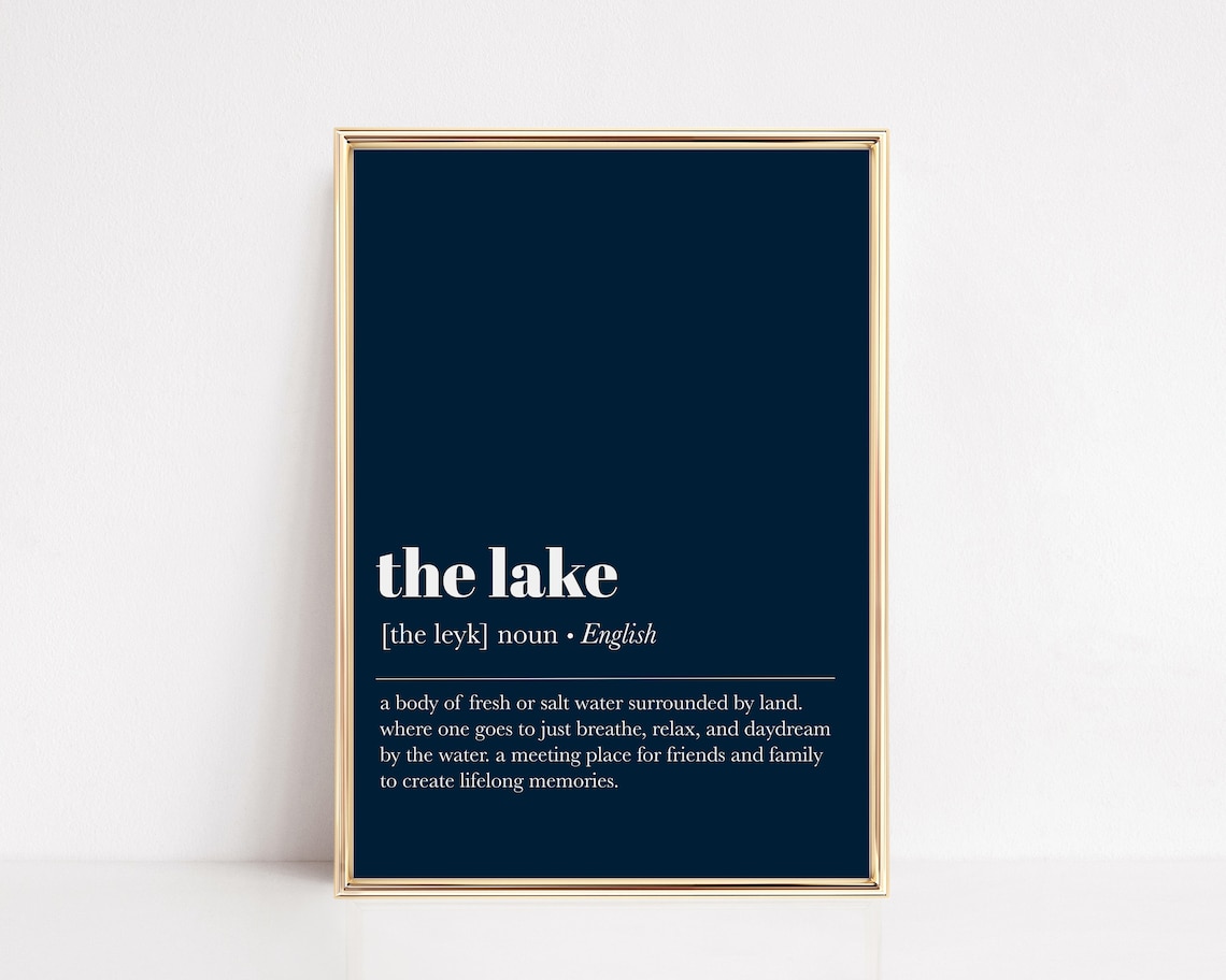 Lake House Definition Art Print, Lake Life Sign