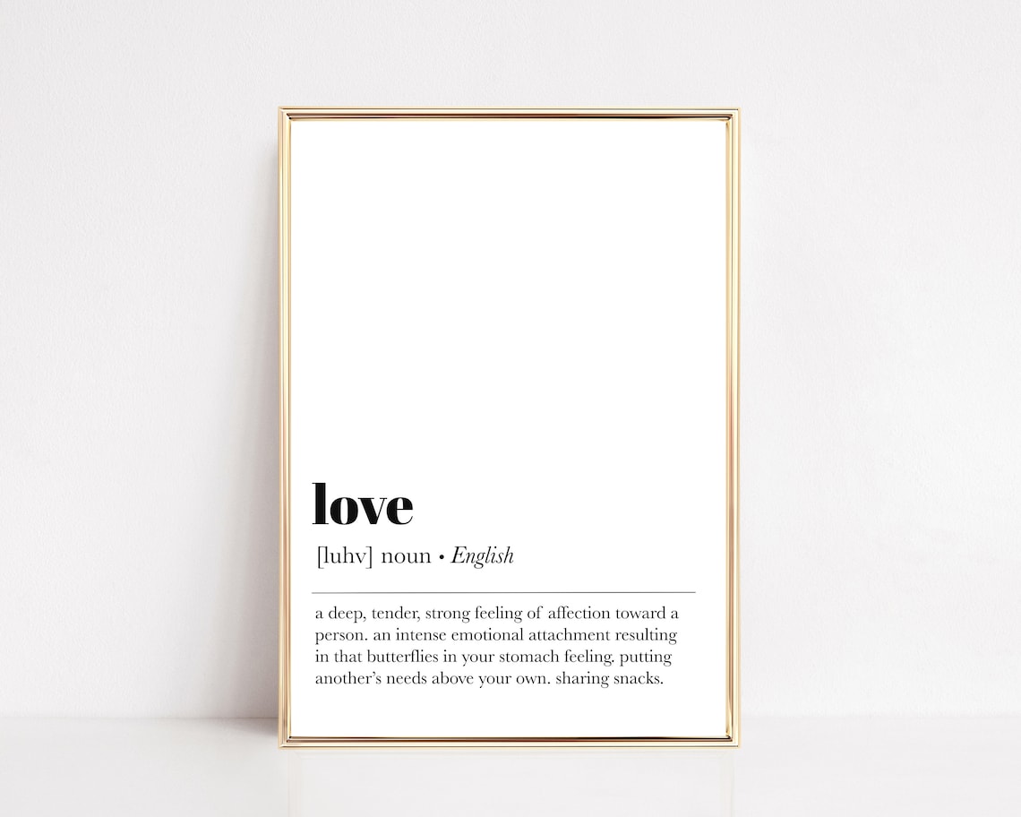 Love Definition Minimalist Art Print, Gift for Husband