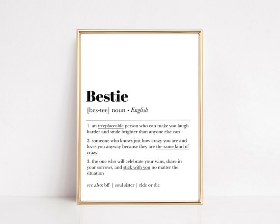 Bestie Definition Typography Art Print, Gift