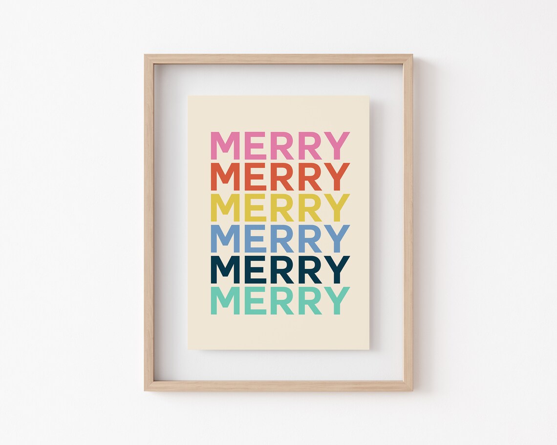 Colorful Christmas Holiday Decor Art Print