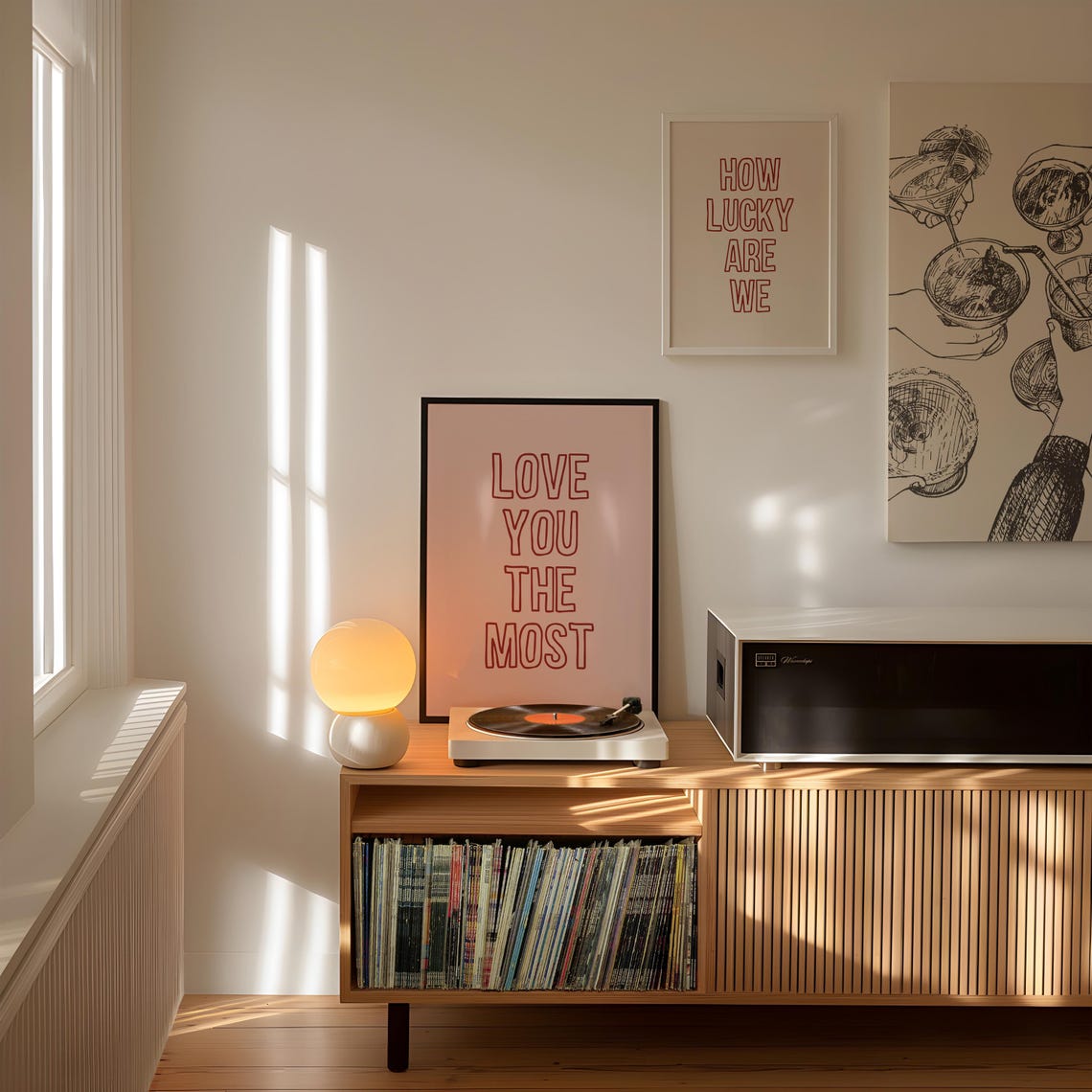 Love You The Most Print Aesthetic Valentine Wall Art Girly Wall Art Trendy Poster Cute Love Quote Print Kikiandnim Print - Image 3