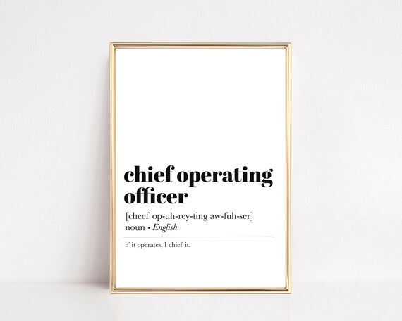 Chief Operating Officer Definition Print Coo Gift Funny Home Office Decor Minimalist Gift For Boss Print