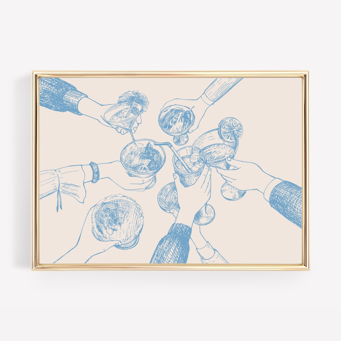 Cheers Sign Retro Bar Cart Art Print