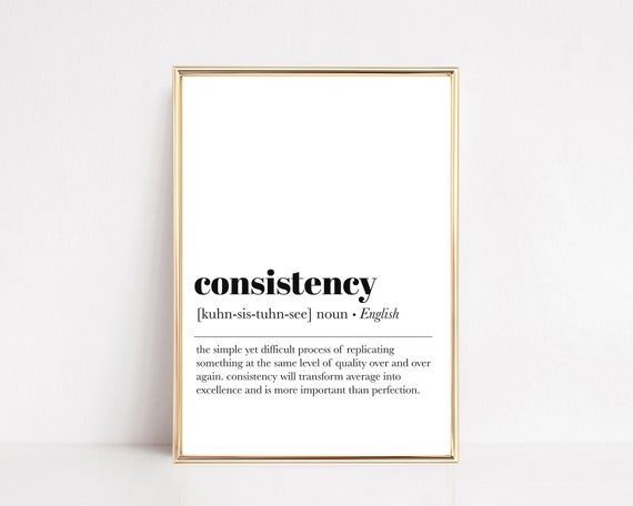 Consistency Definition Print Office Wall Art Home Office Decor Motivational Prints Dictionary Art Modern Decor