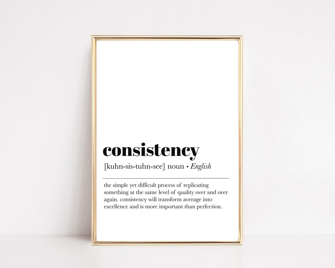 Consistency Definition Print Office Wall Art Home Office Decor Motivational Prints Dictionary Art Modern Decor
