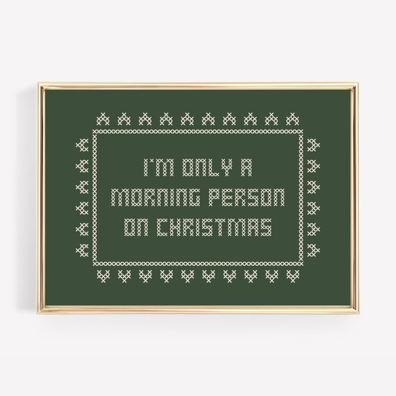 Only a Morning Person on Christmas Funny Holiday Quote Poster