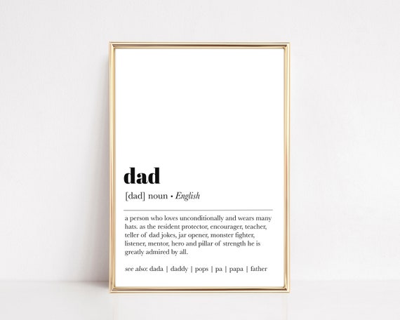 Dad Definition Minimalist Office Art Print