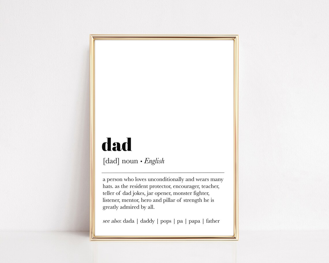 Dad Definition Minimalist Office Art Print